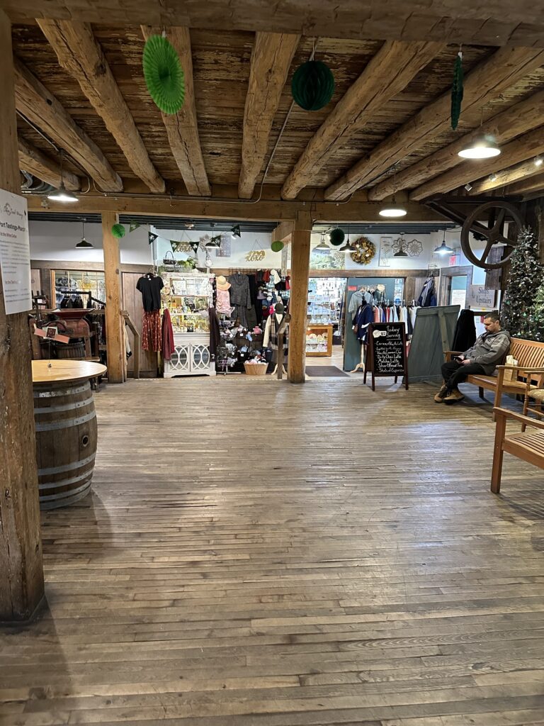 inside the Shops of Cedar Creek Settlement building