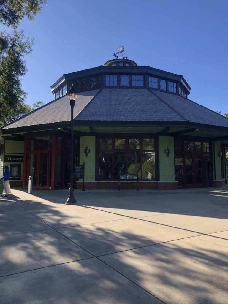 The green carousel building at Pullen Park.  