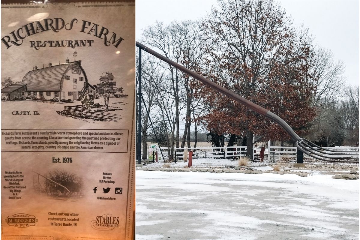 The photo on the left is the Richards Farm Restaurant menu in Casey, IL.